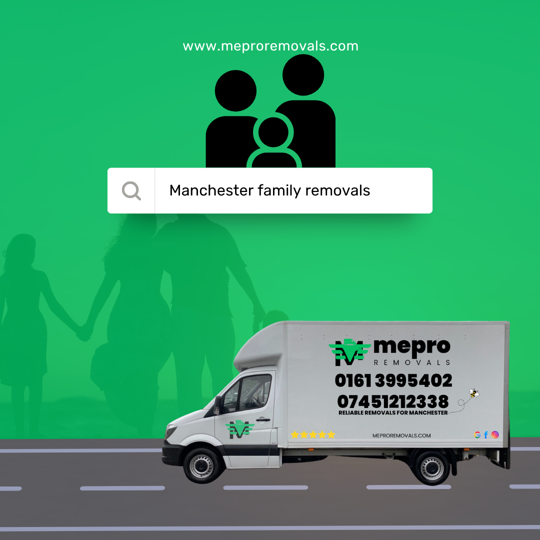 The Mepro Removals team carefully handling furniture during one of their Manchester family removals.