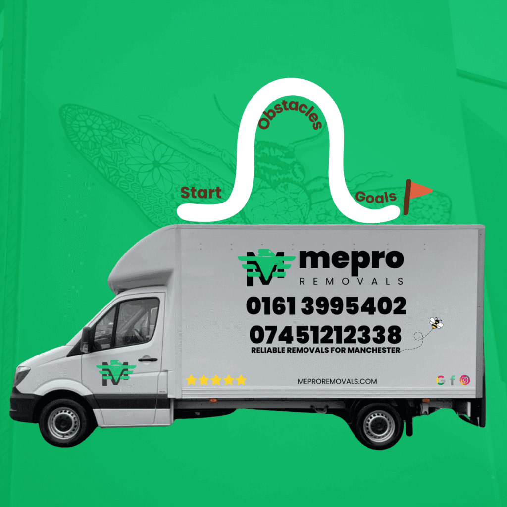 Mepro Removals team carefully navigating Manchester Moving Obstacles