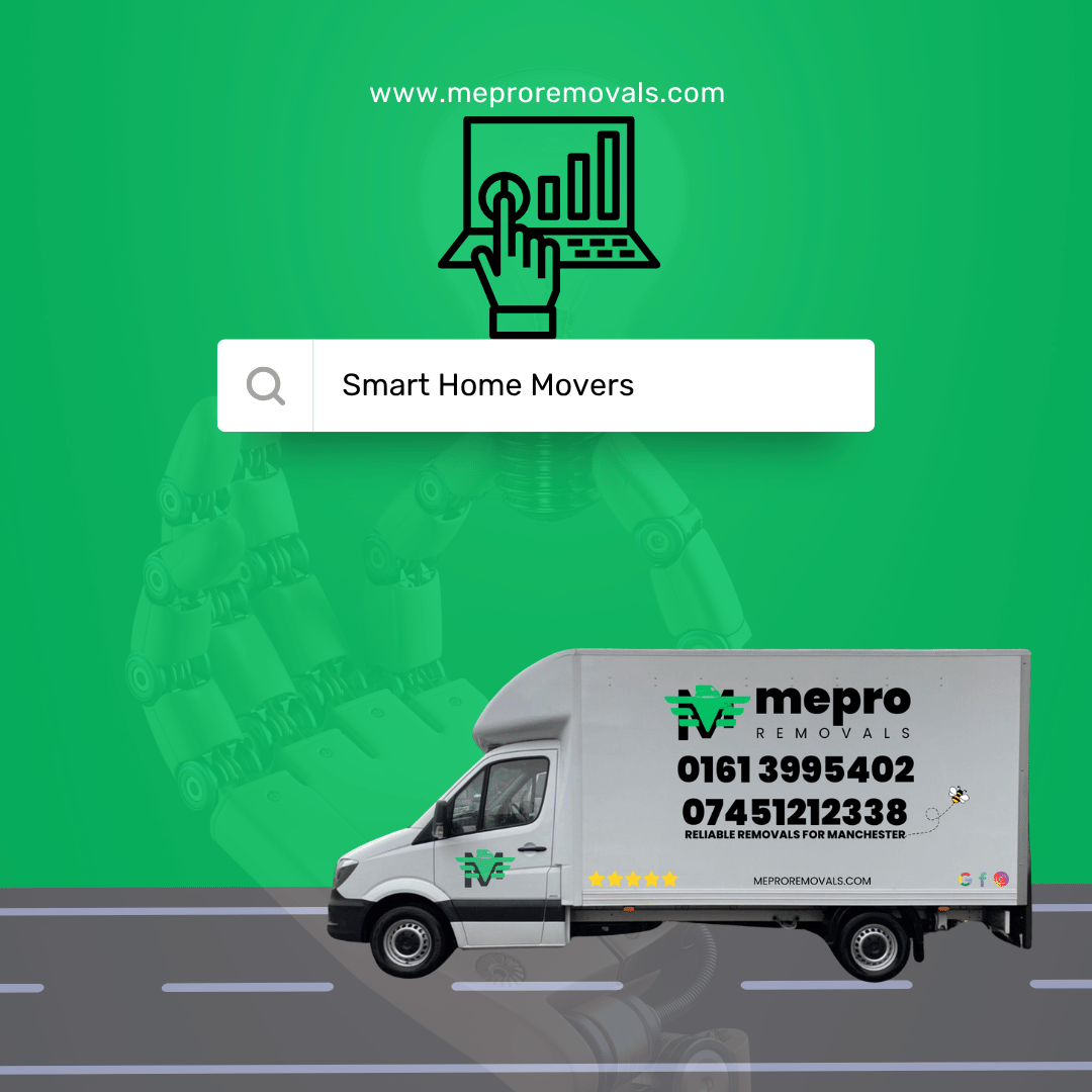 A member of the Mepro Removals team carefully packing a smart home hub, demonstrating the expert care taken by professional Manchester Smart Home Movers.